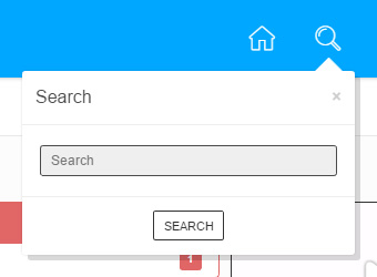 Search dropdown from the header