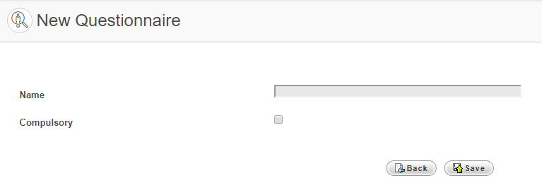Example of New Questionnaire form