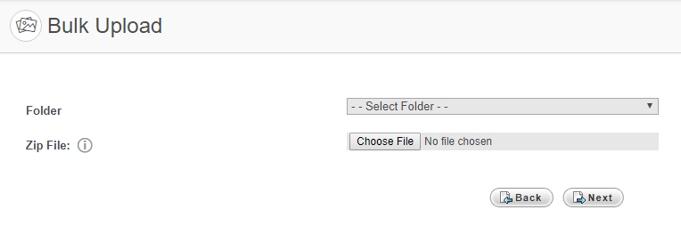 Example Bulk Upload form