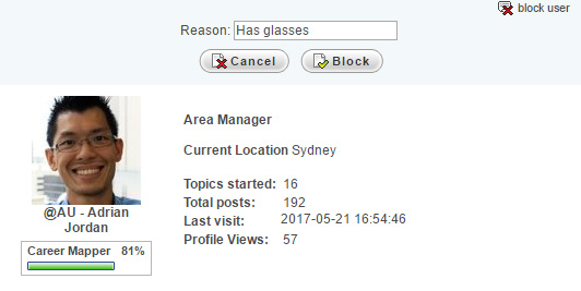 Block User section